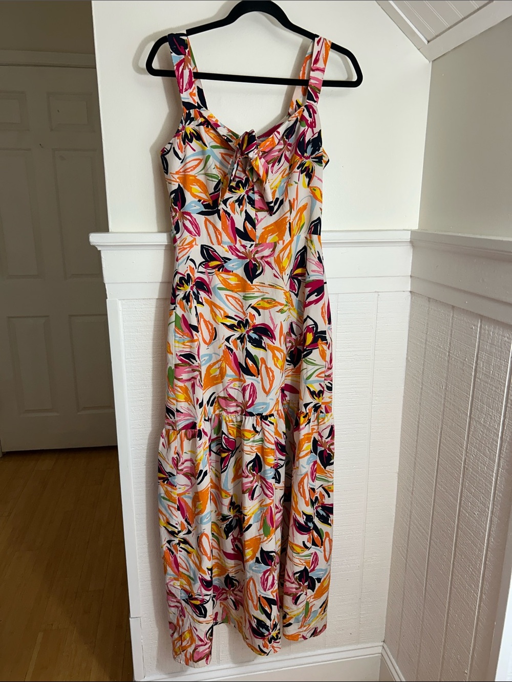 UNIPUNTO Sleeveless Floral Tie-Front Maxi Summer Dress size 6